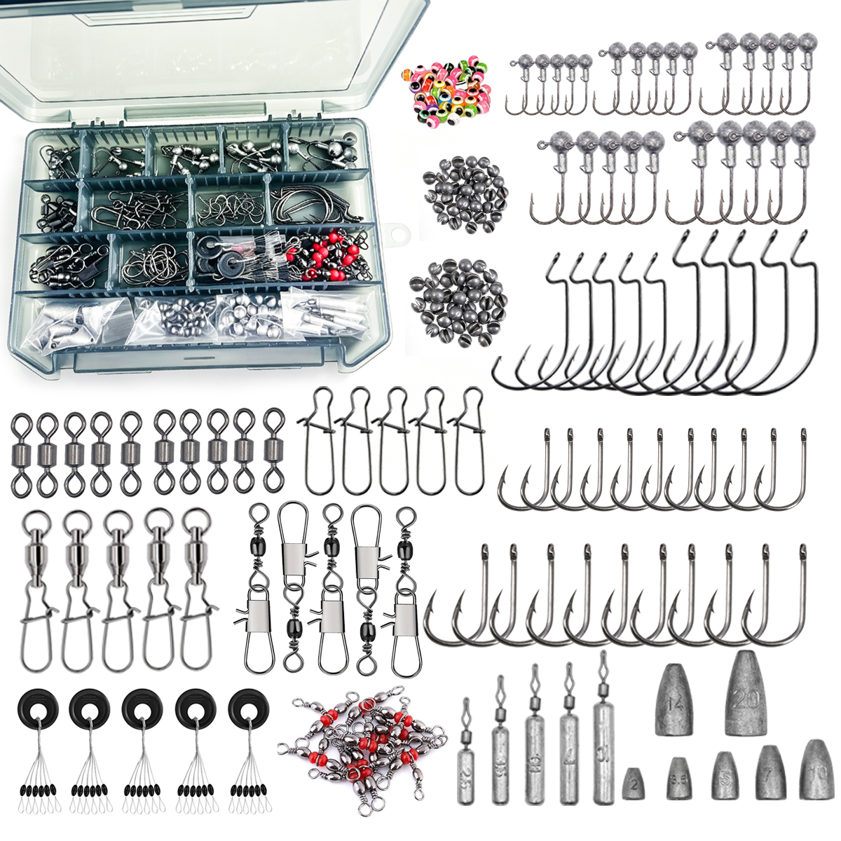 Freshwater Fishing Kit - 187pcs Fishing Accessories Kit Organized Fishing