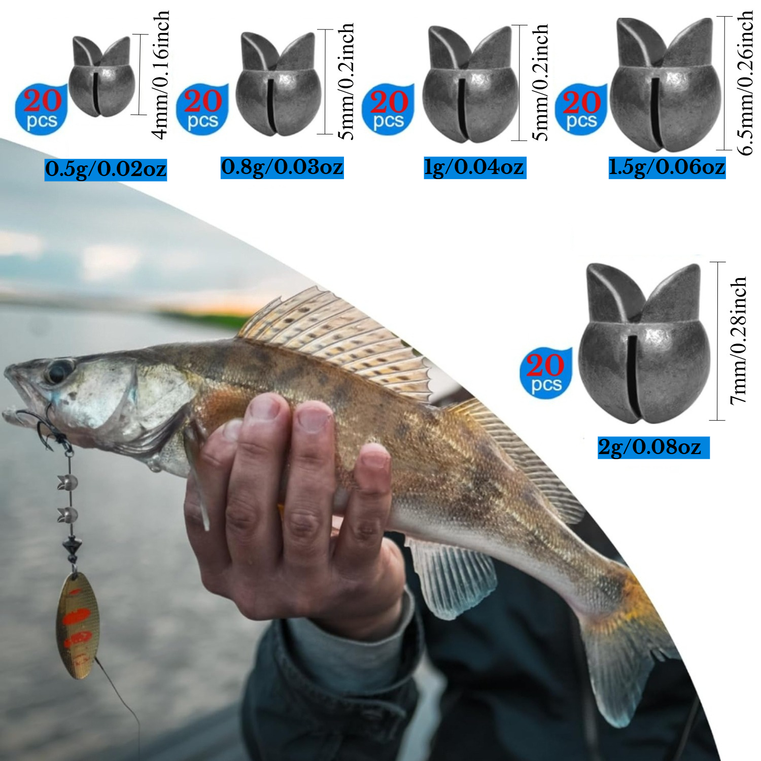 100pcs/box Fishing Weights Kit - đánh giá và giá Freshwater Fishing Kit