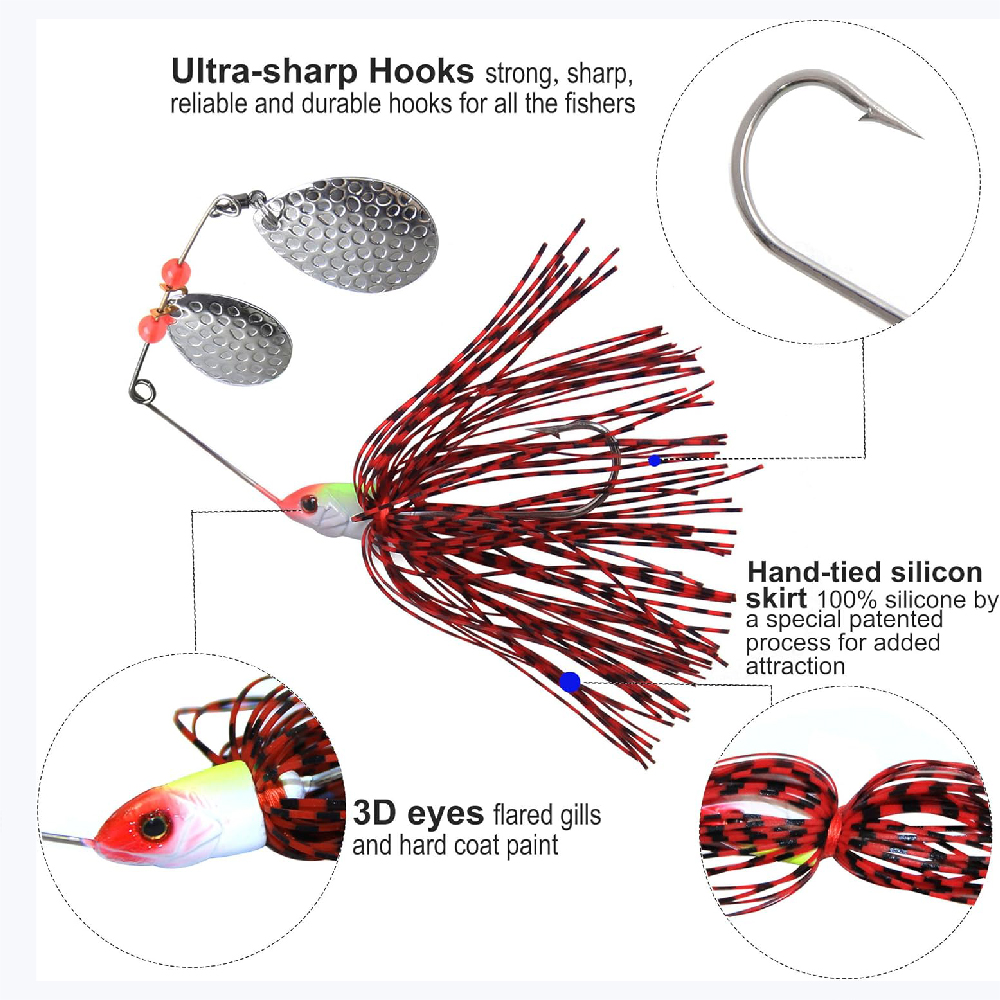 6pcs Spinnerbait Fishing Lures - đánh giá và giá Fishing Equipment Shop
