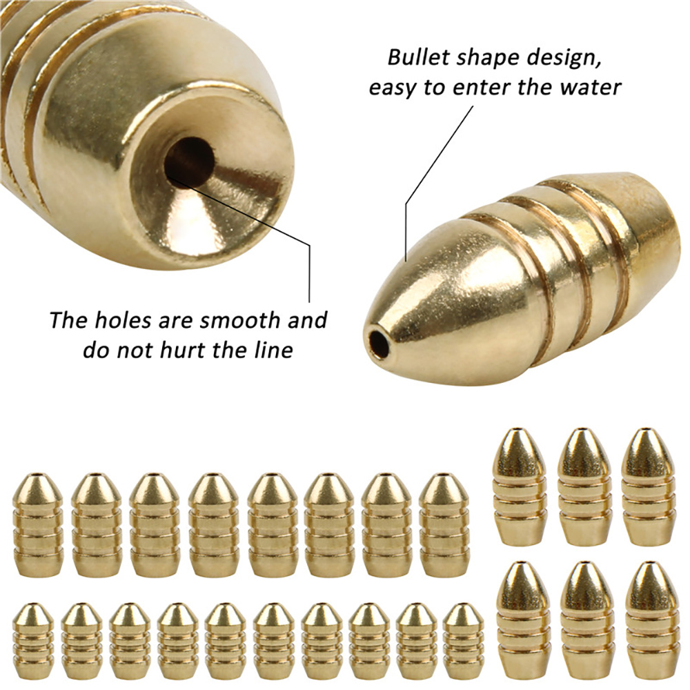 10Pcs Brass Fishing Weight Cop - đánh giá và giá Fishing Equipment Shop