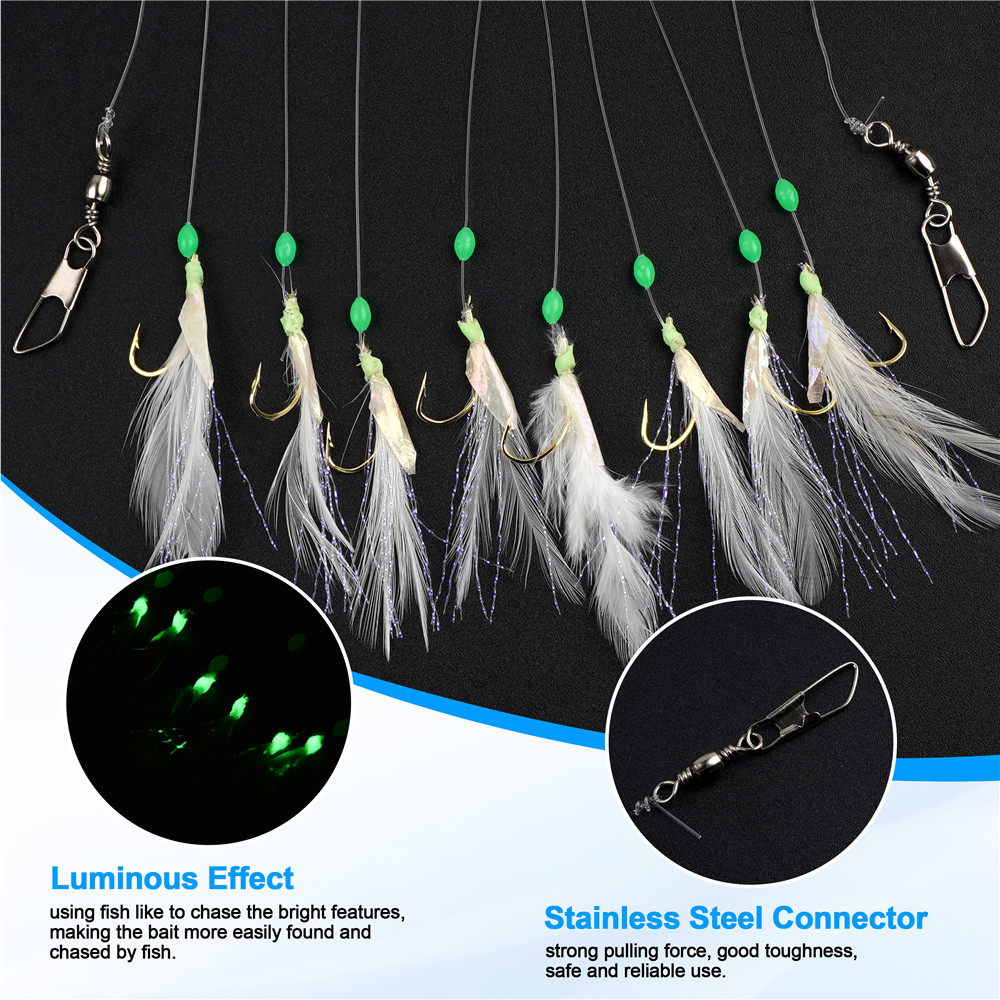 24Pcs=3Packs  8 in 1 Feather F - đánh giá và giá Fishing Equipment Shop