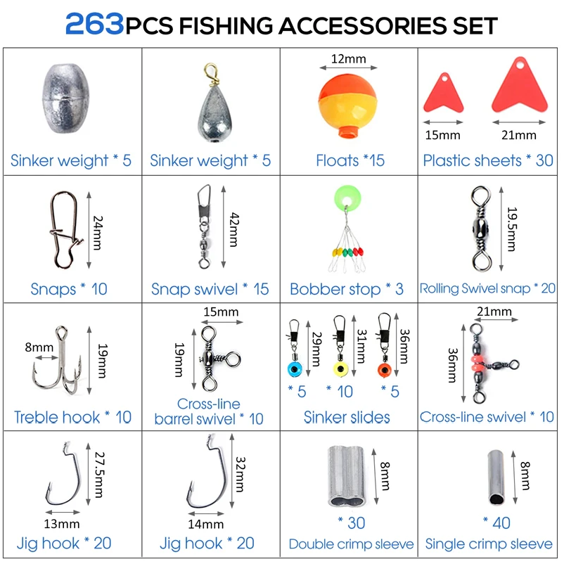 263pcs Outdoor Fishing Accesso - đánh giá và giá Fishing Equipment Hook