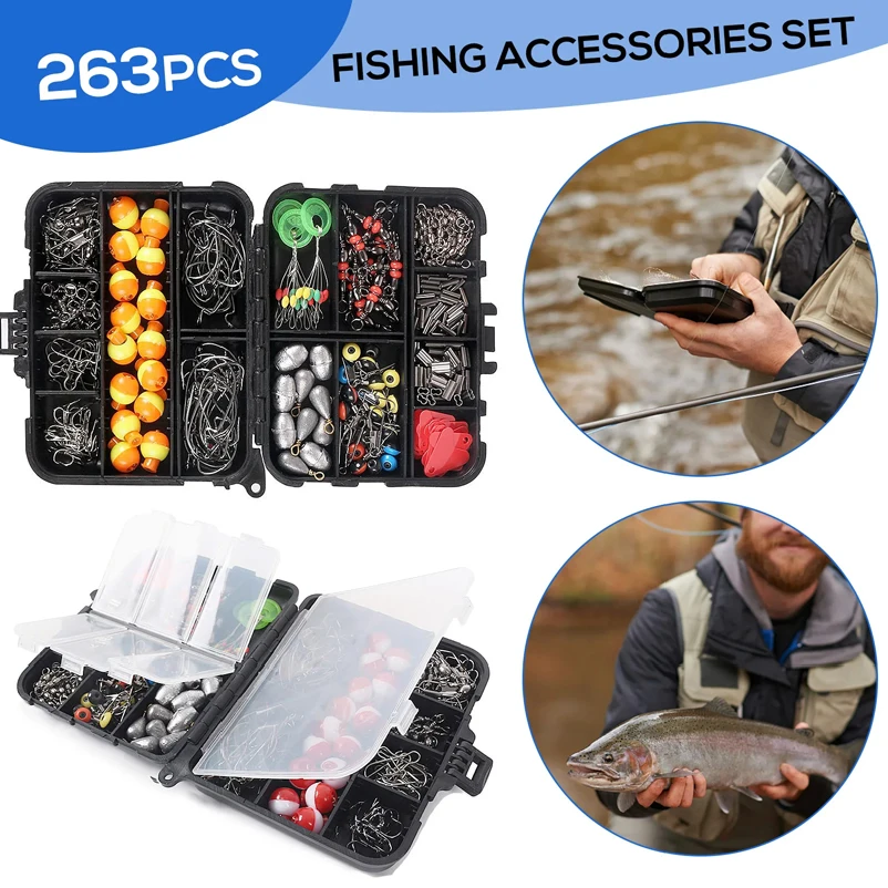 263pcs Outdoor Fishing Accesso - đánh giá và giá Fishing Equipment Hook