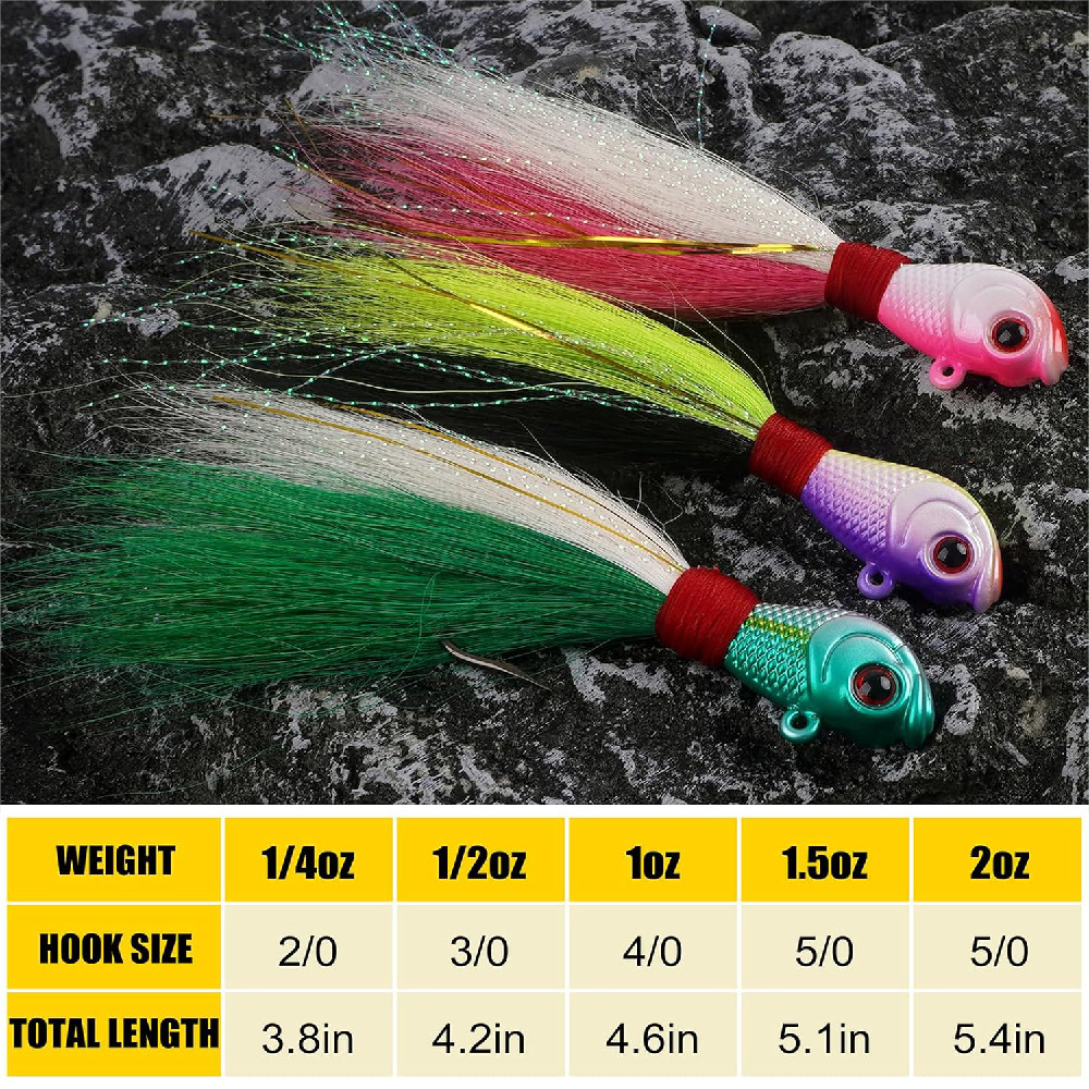 3pcs Bucktail Jigs Saltwater F - đánh giá và giá Fishing Equipment Shop
